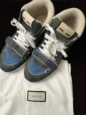 Gucci Ultrapace Mid Sneakers - Black/Grey/blue size 6 1/2 with COA and dustbag